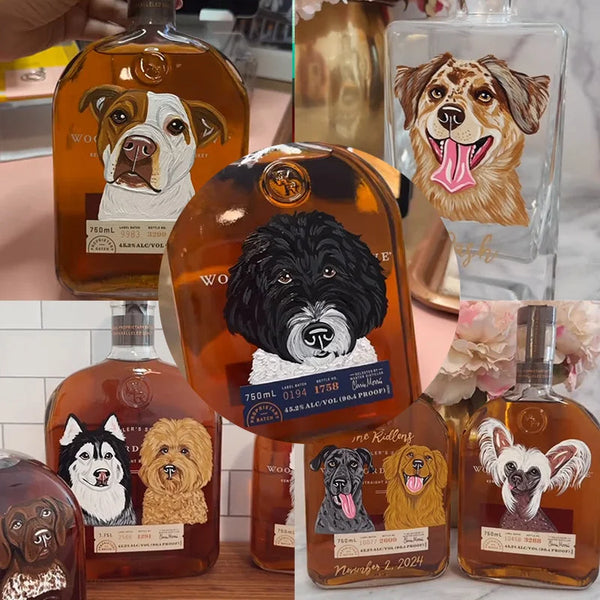 Custom Whiskey Bottles with Pet Portraits