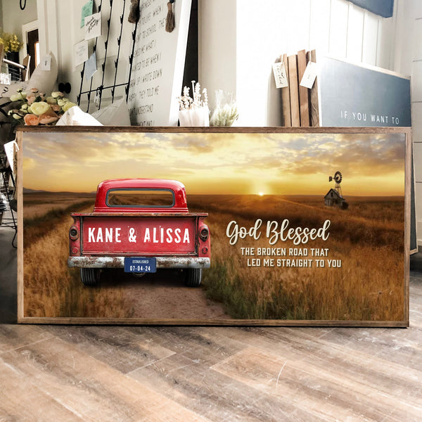 Custom Family Vintage Truck Farmhouse Canvas Gift