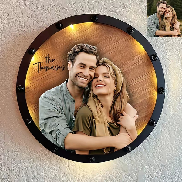 Personalized Couple Metal Wood Sign Valentine's Day Gift