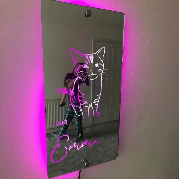 Customized Family & Pet Photo Mirror Light