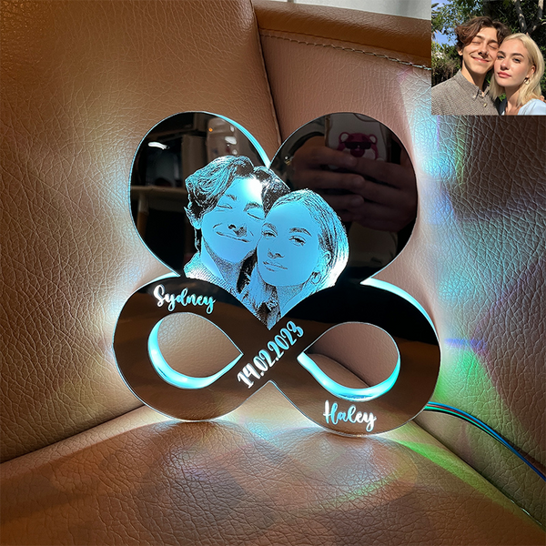 Personalized Infinity Photo Mirror Light