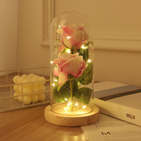 Galaxy Rose Glass Shade Simulation Rose Night Light Gift