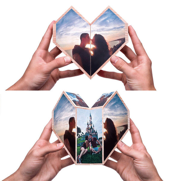 Personalized Heart Photo Cube Fun Valentine's Day Gift For Couples