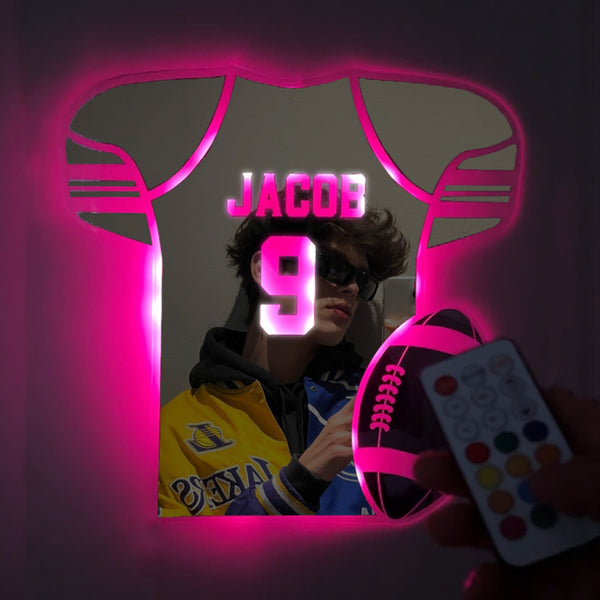 Personalized LED Cool Mirror Lights For American Football Fans