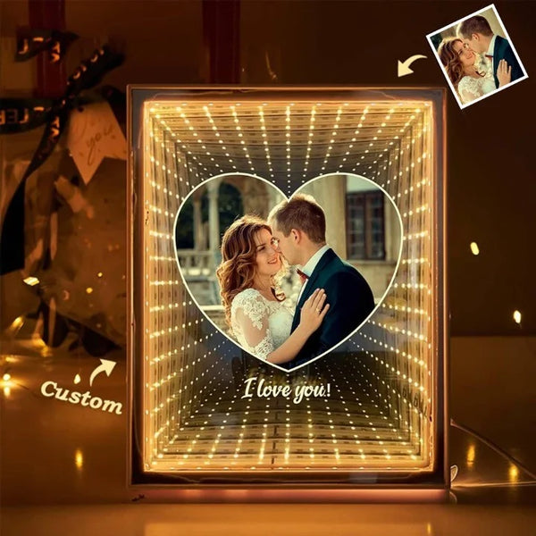 Customized Couple Photo Love Corridor Mirror Lamp