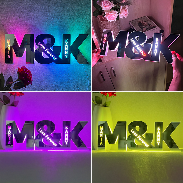 Personalized Couple Letter Mirror Light Valentine's Day Gift