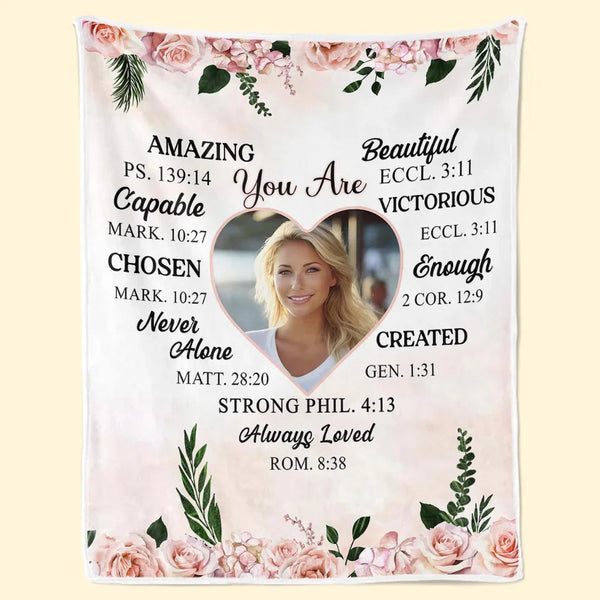 Custom Photo You Are Never Alone - Affirmation Personalized Custom Blanket - Gift For Yourself