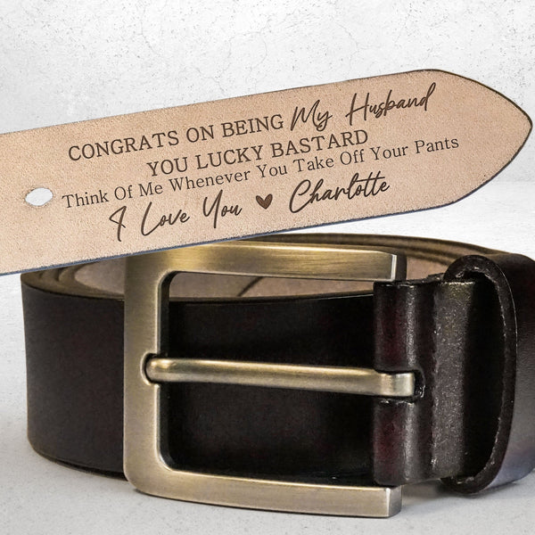 Personalized Engraved Leather Belt For Husbend/Boyfriend